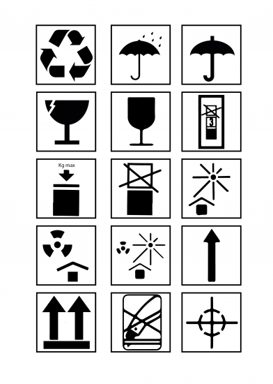 Colección de iconos transporte y manipulación.